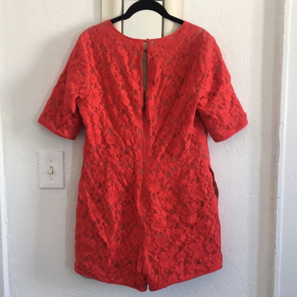 BCBG red lace jumpsuit romper - Picture 2 of 4